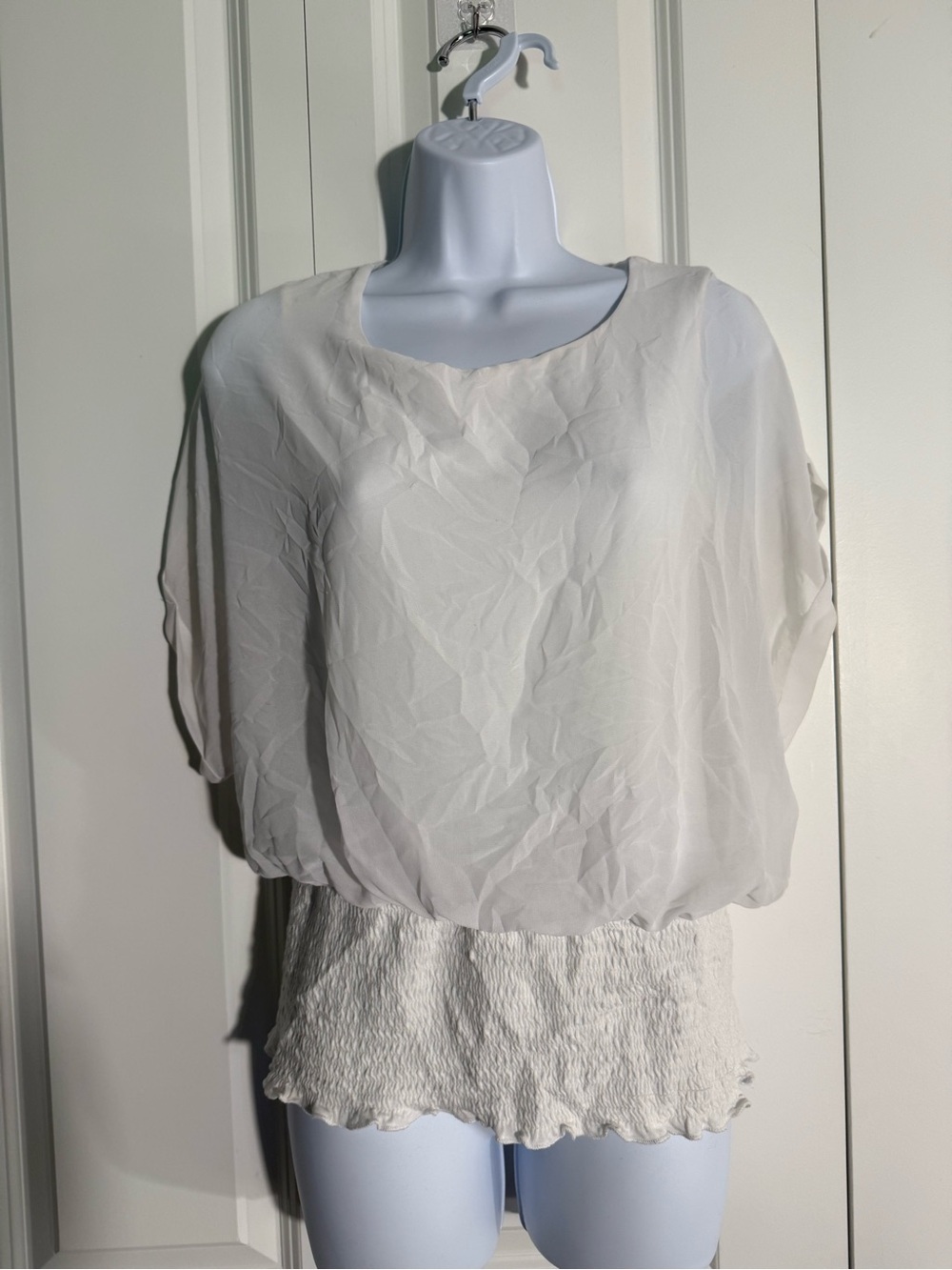 Joseph A Sheer White Floaty Blouse